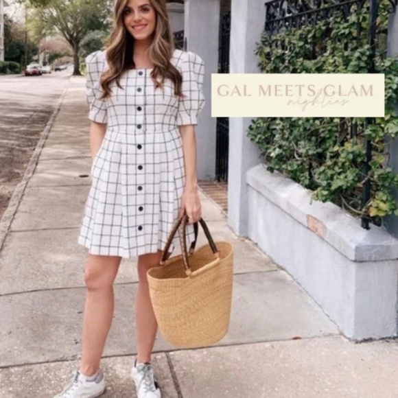 Gal Meets Glam Dresses & Skirts - Gal Meets Glam window pane dress, 4P,  GL1304